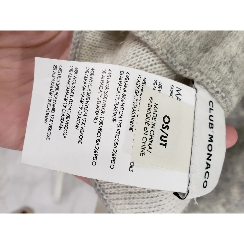 NEW Club Monaco Thisbe Foulards WOOL SCARF colorblock‎ dusty gray green neutral